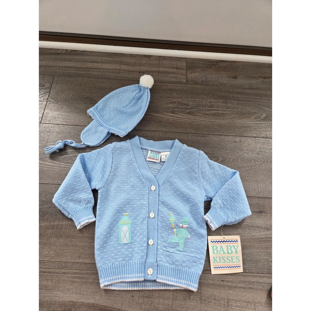 Baby kisses vintage baby boy sweater and hat set‎ 24 mos